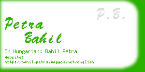 petra bahil business card